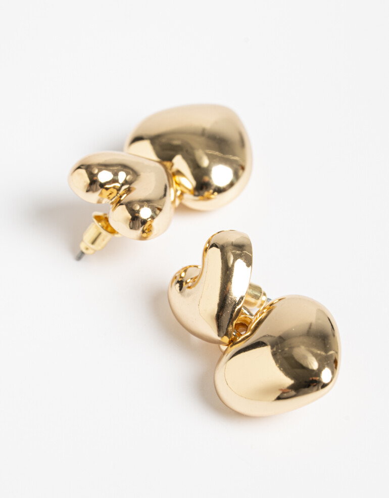 Aros Colgantes Cortos Special Price Aros Cortos Corazón Bold - Dorado