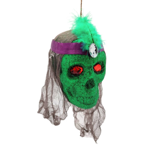 Cráneo C/Brillantina Halloween Verde