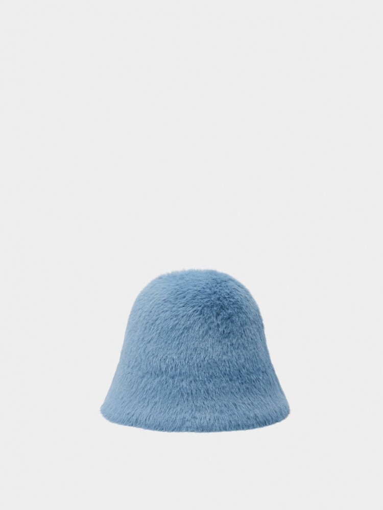 Sombrero Bucket Efecto Pelo azul