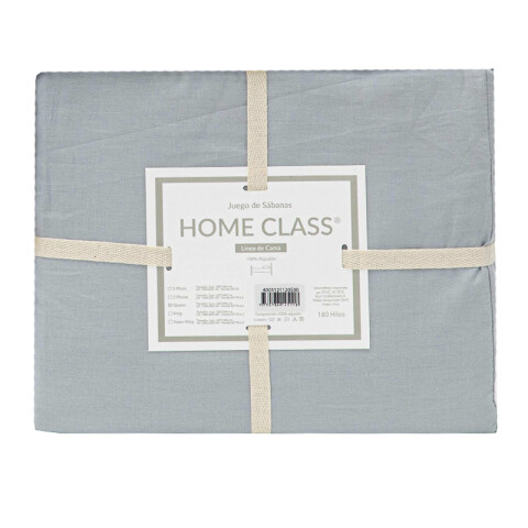 Juego Sábanas 1 Plaza Home Class Lisas 180 Hilos 100% Algodón GRIS