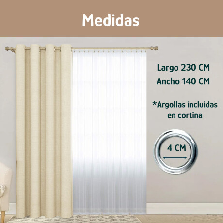 Cortina Blackout 140x230 Cm No Pasa Luz Living Dormitorio Natural