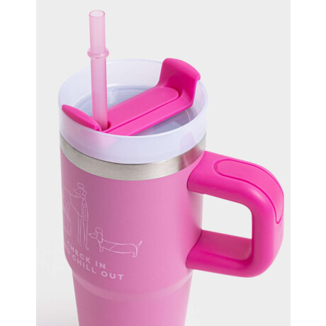 Vaso Térmico De Acero Inóxidable De 450 Ml Fucsia Medio