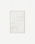 Cuadro Klis de lino con formas geométricas blanco 60 x 90 cm