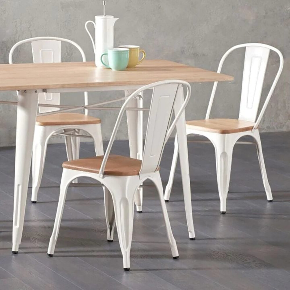 MESA HABITARE PARIS BCO C/TAPA MADERA Mesa Habitare Paris Bco C/tapa Madera