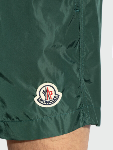 Moncler - Logo Patch Shorts de Baño Verde