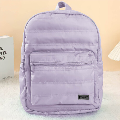 Mochila Urbana Expert + Cartuchera Set Puffer Violeta