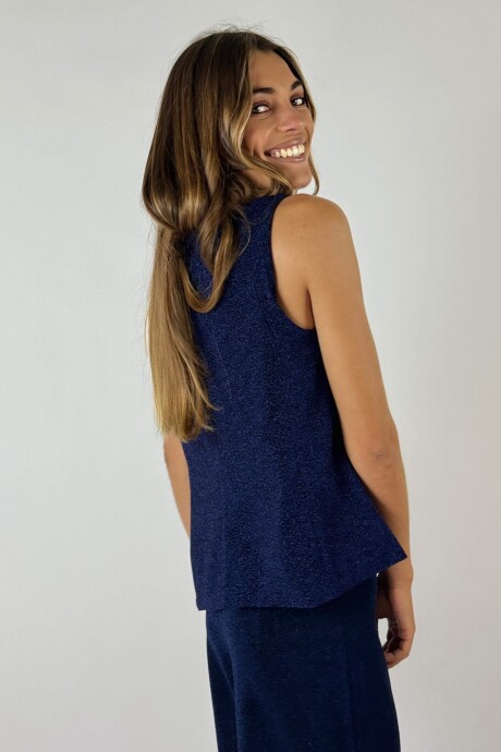 CHALECO DAFNE CON LUREX Azul