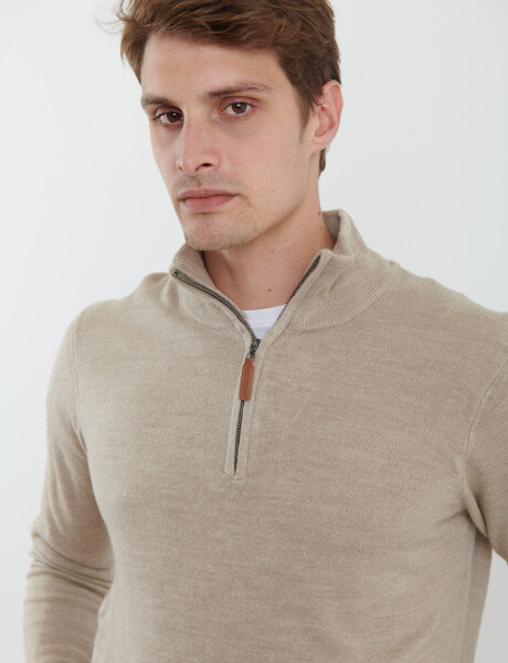 470415 SWEATER MEDIO CIERRE HARRINGTON URBAN Beige Melange