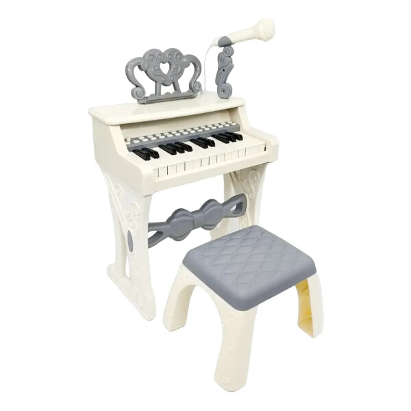 Piano órgano infantil con micrófono y banquito Piano órgano infantil con micrófono y banquito