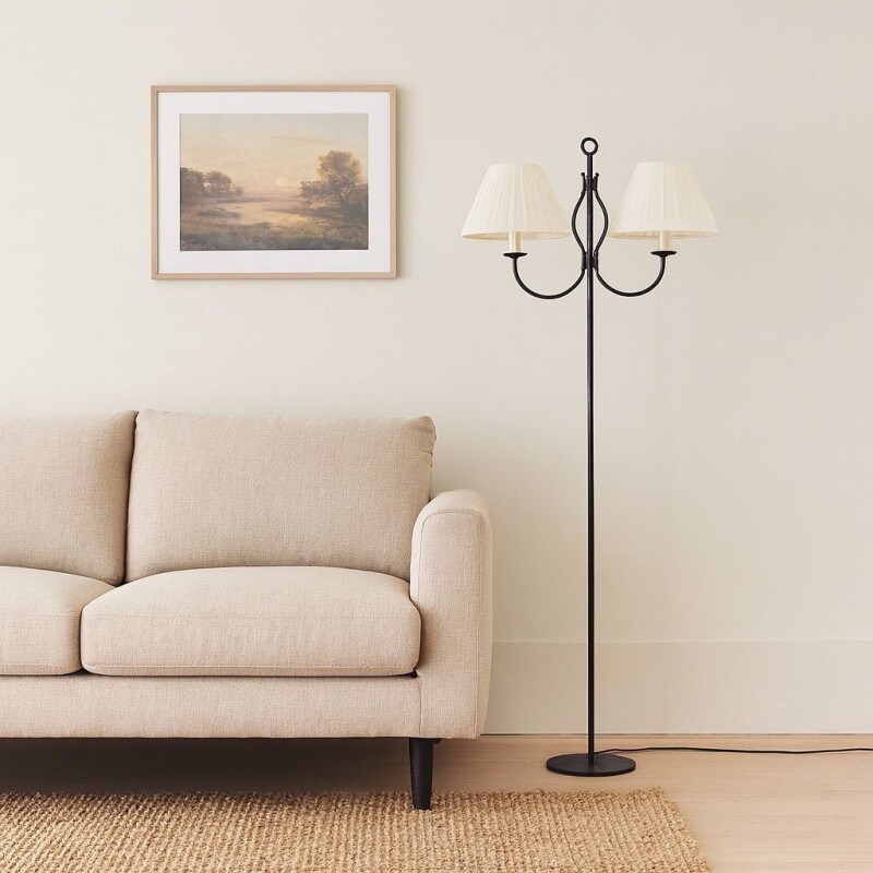 Lampara de Pie Doble Hierro Lampara de Pie Doble Hierro