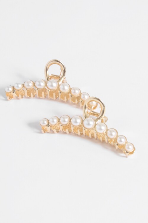 Set de broche detalle perlas crudo