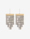 Aros Colgantes Largos Metal Aros Colgantes Largos, Statement Night - Combinacion Bicolor