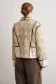 Chaqueta estampada capitoneada verde oliva