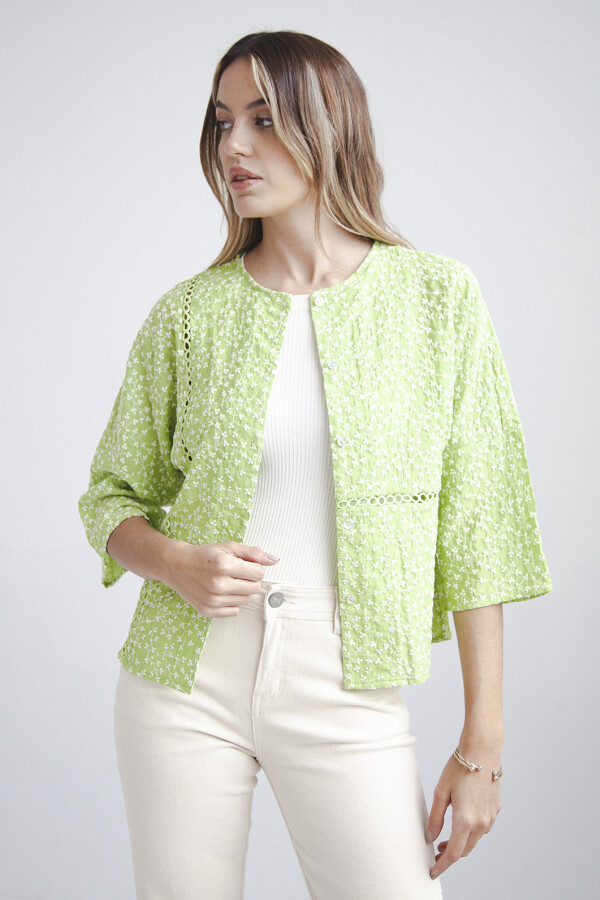CAMISA BORDADA LUPE MANZANA