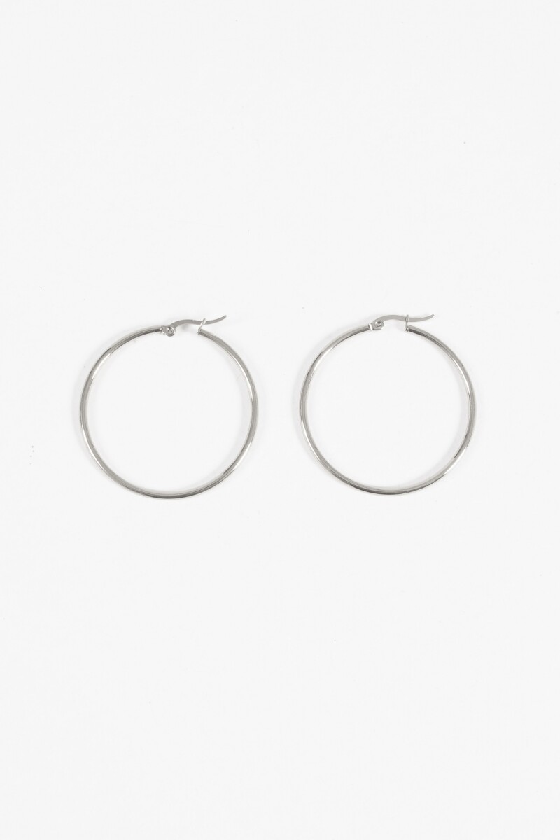 Aros acero extra large plateado