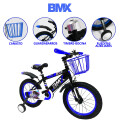 Bicicleta Infantil Rodado 12 Para Niños Con Rueditas Auxiliares y Canasto Azul
