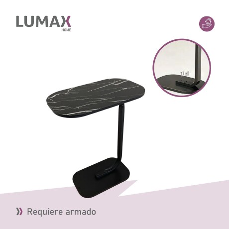 Mesa auxiliar Lumax de arrime MDF símil mármol para living Mesa auxiliar Lumax de arrime MDF símil mármol para living