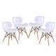 Set X4 Silla Victoria Eames acolchonada BLANCO