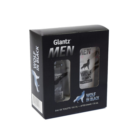 PACK PERFUME EAU TOIL 170ML +AFTER SHAVE GLANTZ WOLF IN BLACK PACK PERFUME EAU TOIL 170ML +AFTER SHAVE GLANTZ WOLF IN BLACK