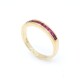 Anillo en oro 18k amarillo y rubies corte carre Anillo en oro 18k amarillo y rubies corte carre