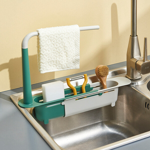 Organizador Extensible Escurridor Base Fregadero Pileta Variante Color Verde