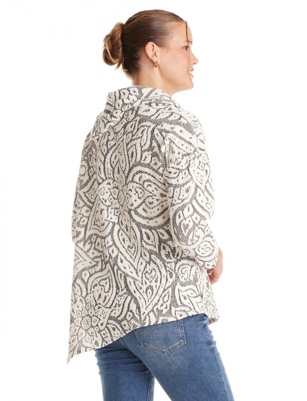 Buzo Labrado Flores CRUDO/MULTI