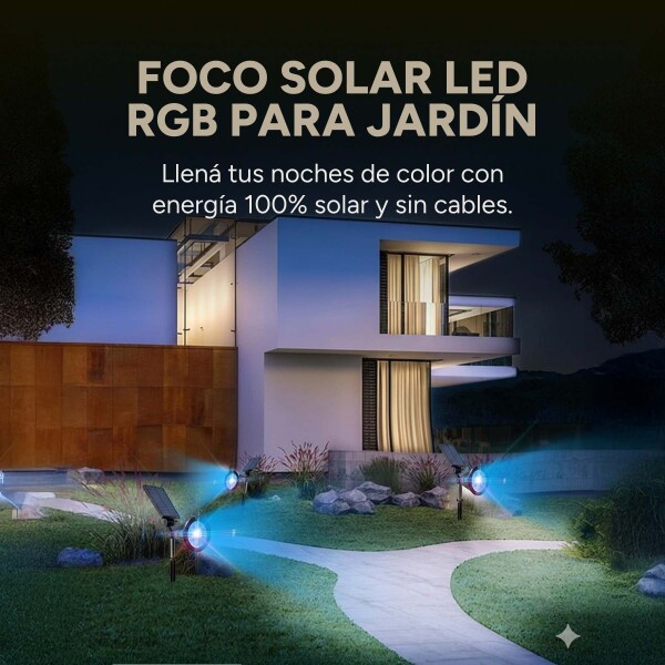 Foco Estaca Amurable x6 Luz Led Solar RGB Colores Jardin Foco Estaca Amurable x6 Luz Led Solar RGB Colores Jardin
