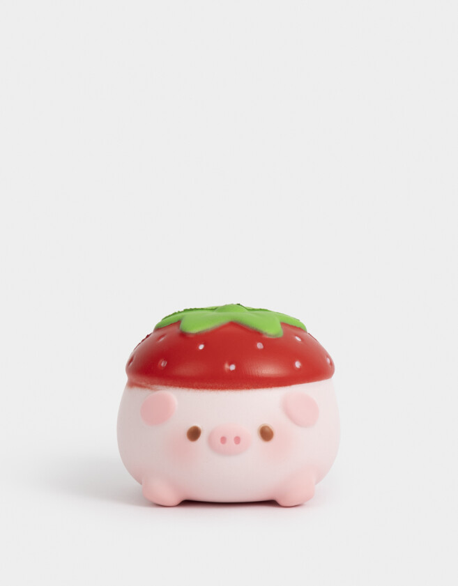 Lúdico Animalito Squishy Chanchito Con Gorro - Rosa Claro