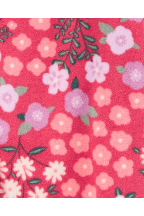 Pijama una pieza de micropolar con pie, diseño floral Sin color