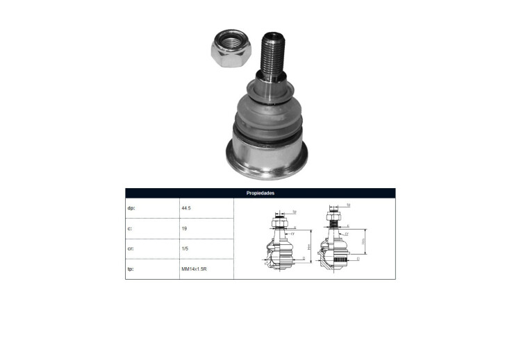 Rotula Del Mini Clubman Cooper S (R55)/Cooper (R56)/Cooper S (R56) 08-15 Der/Izq Rotula Del Mini Clubman Cooper S (R55)/Cooper (R56)/Cooper S (R56) 08-15 Der/Izq