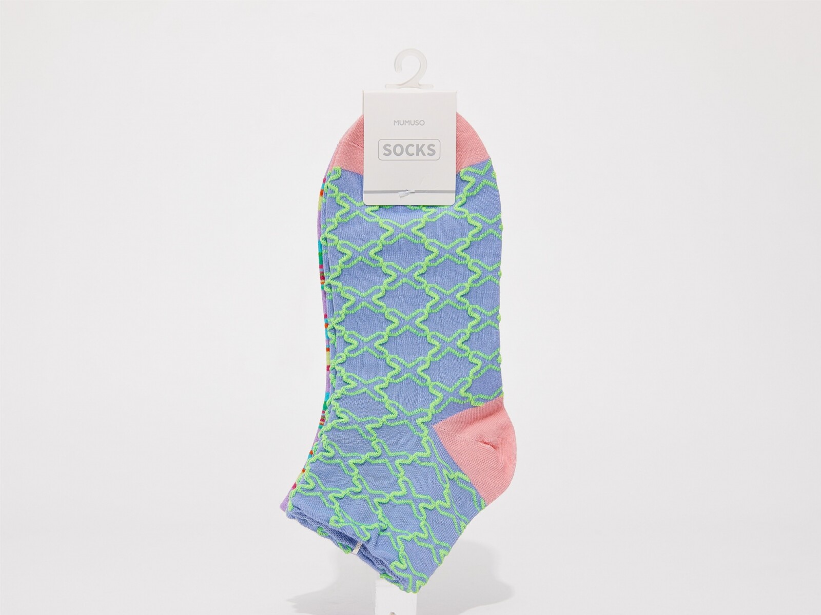 CALCETINES DE CORTE BAJO CON DISEÑO GEOMÉTRICO PARA MUJER (2 PARES/ESTILO 2) 