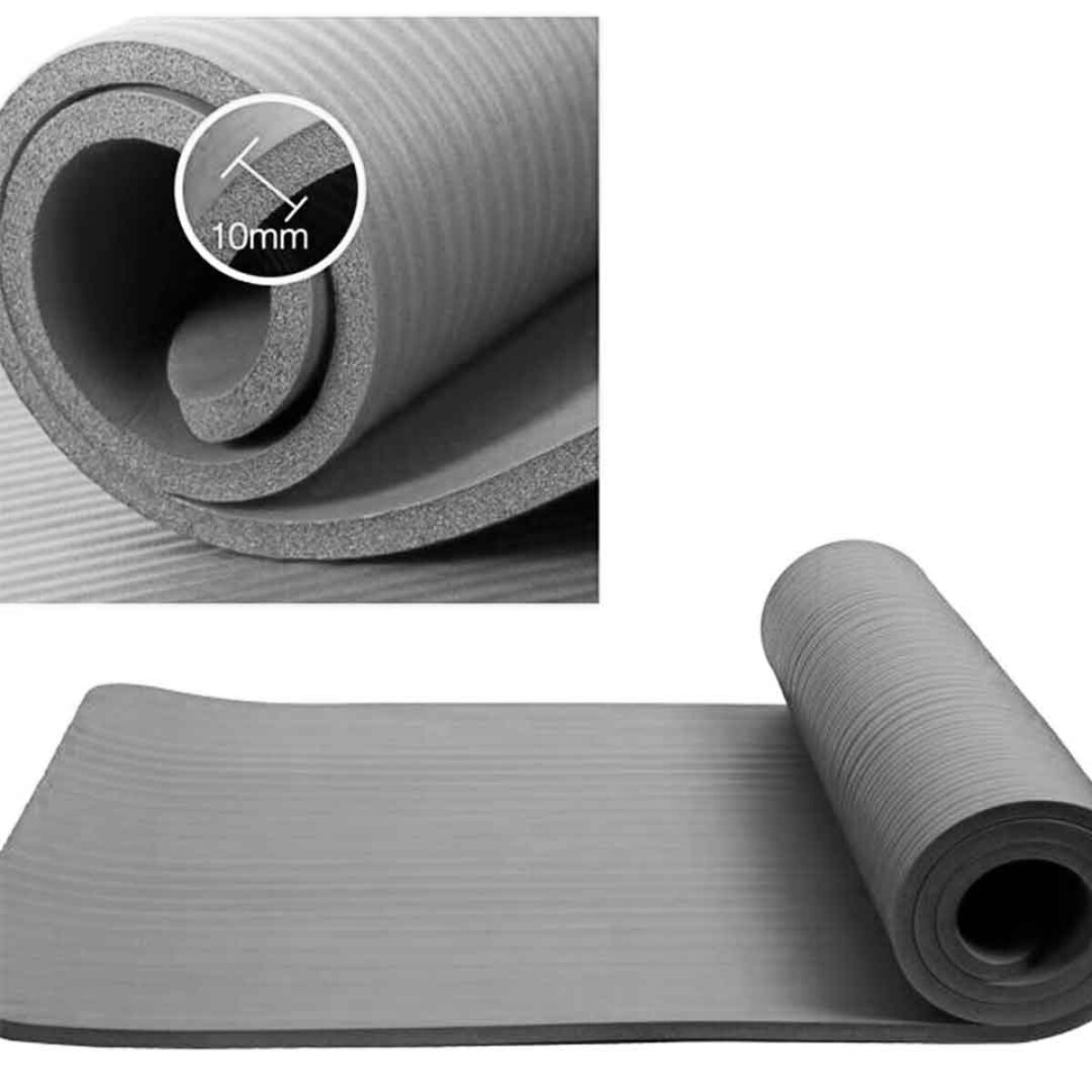 Colchoneta Yoga Mat 10mm Pro Reforzada - NEGRO 