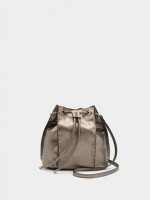 Bolso Bombonera Con Tachuelas plateado