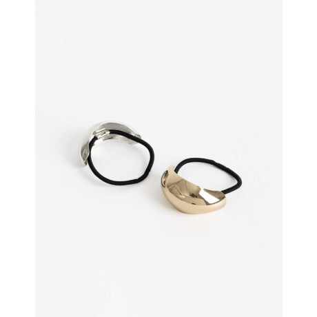 Set De 2 Mini Pony Cuff De Metal Glossy. Combinacion Bicolor