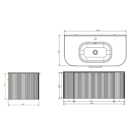 MUEBLE BALDI LAQUEADO Azul MATE 100X50X42 INCL BACHA GAMAS DE AZUL