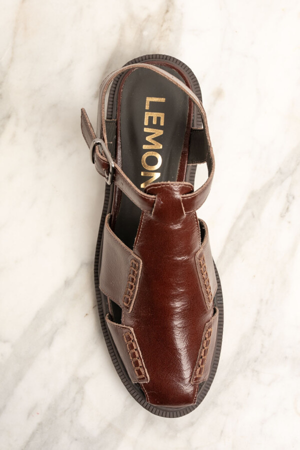 Sandalias Cuero Marrón