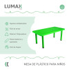 Mesa de plástico niños rectangular 120x60cm Verde
