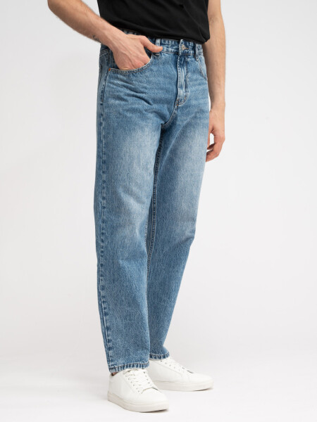 Pantalón Jean Vintage Recto Azul