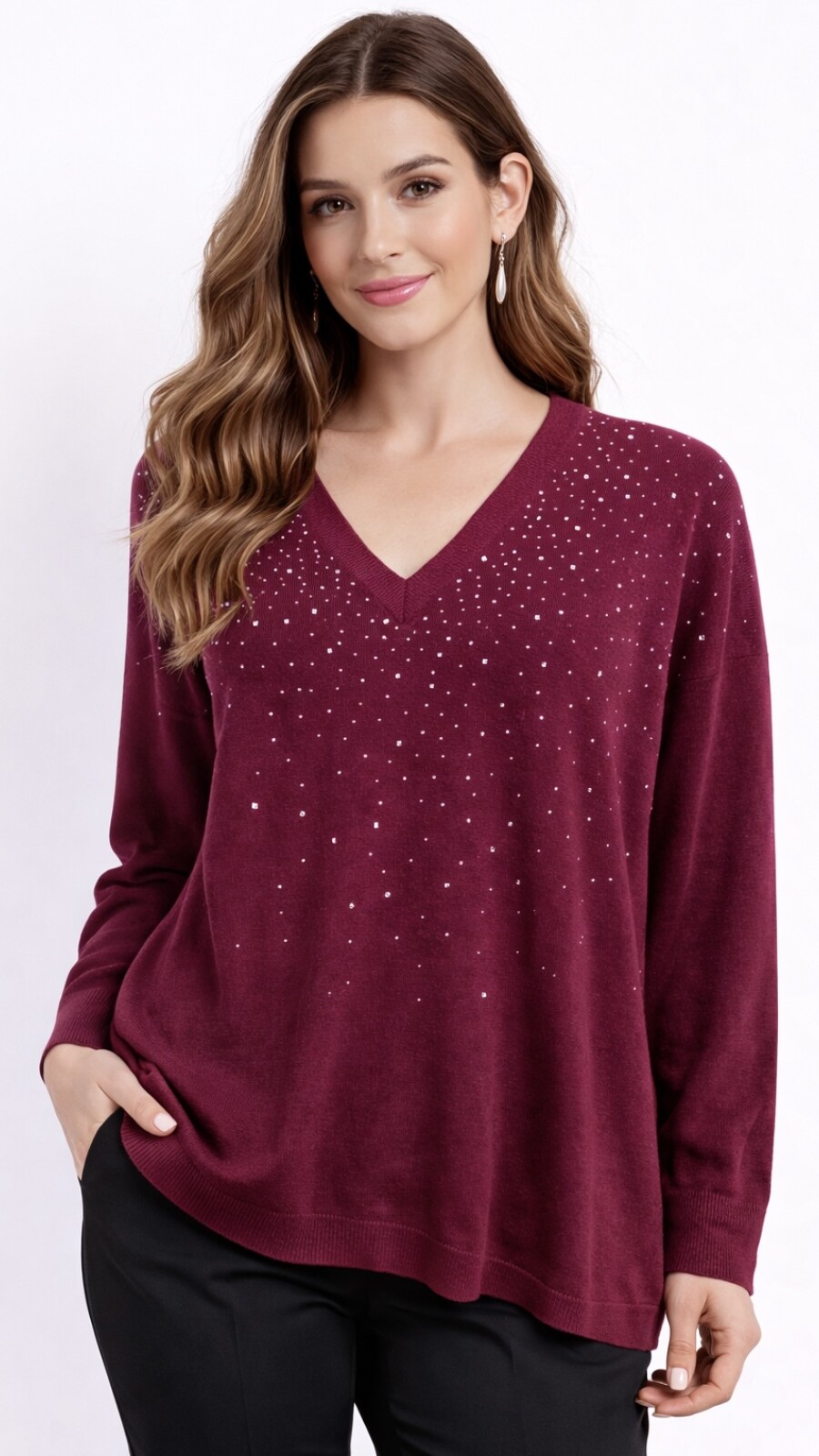 Sweater Avelia Bordó