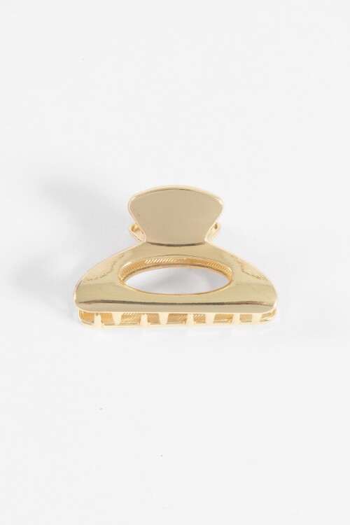 Broche metálico ovalado dorado
