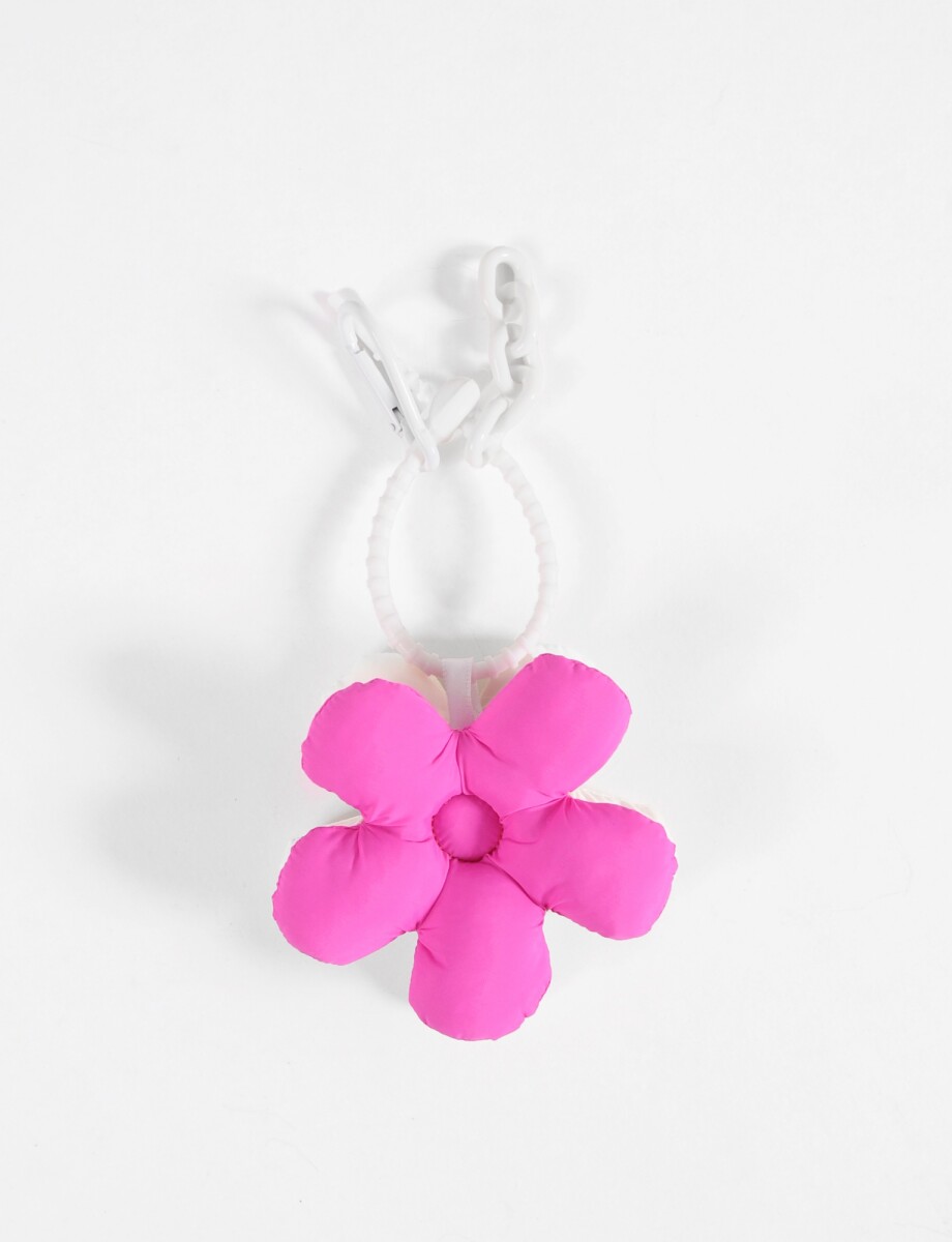 Llavero flor cordón - fucsia 