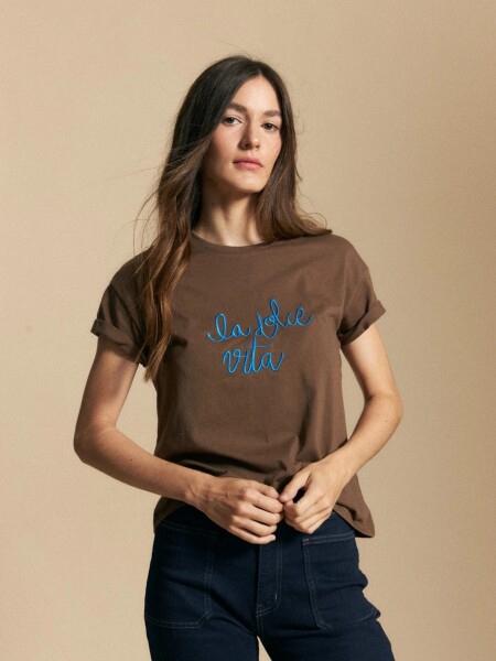 T-SHIRT ALLIE ALMENDRO CAFE