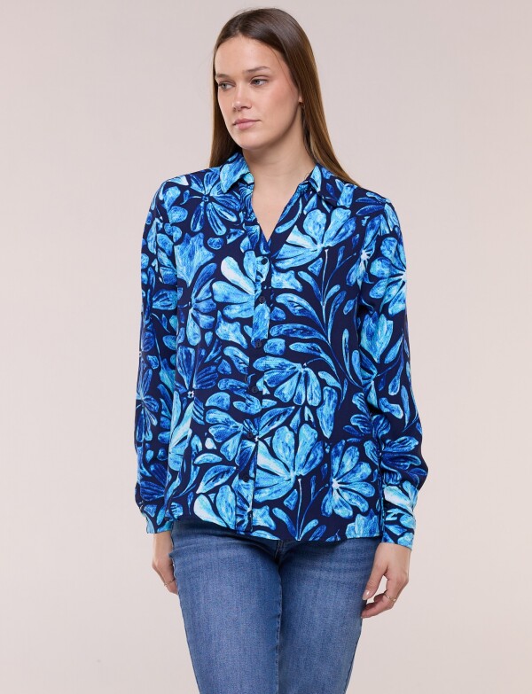 Camisa Gasa Print AZUL/MULTI