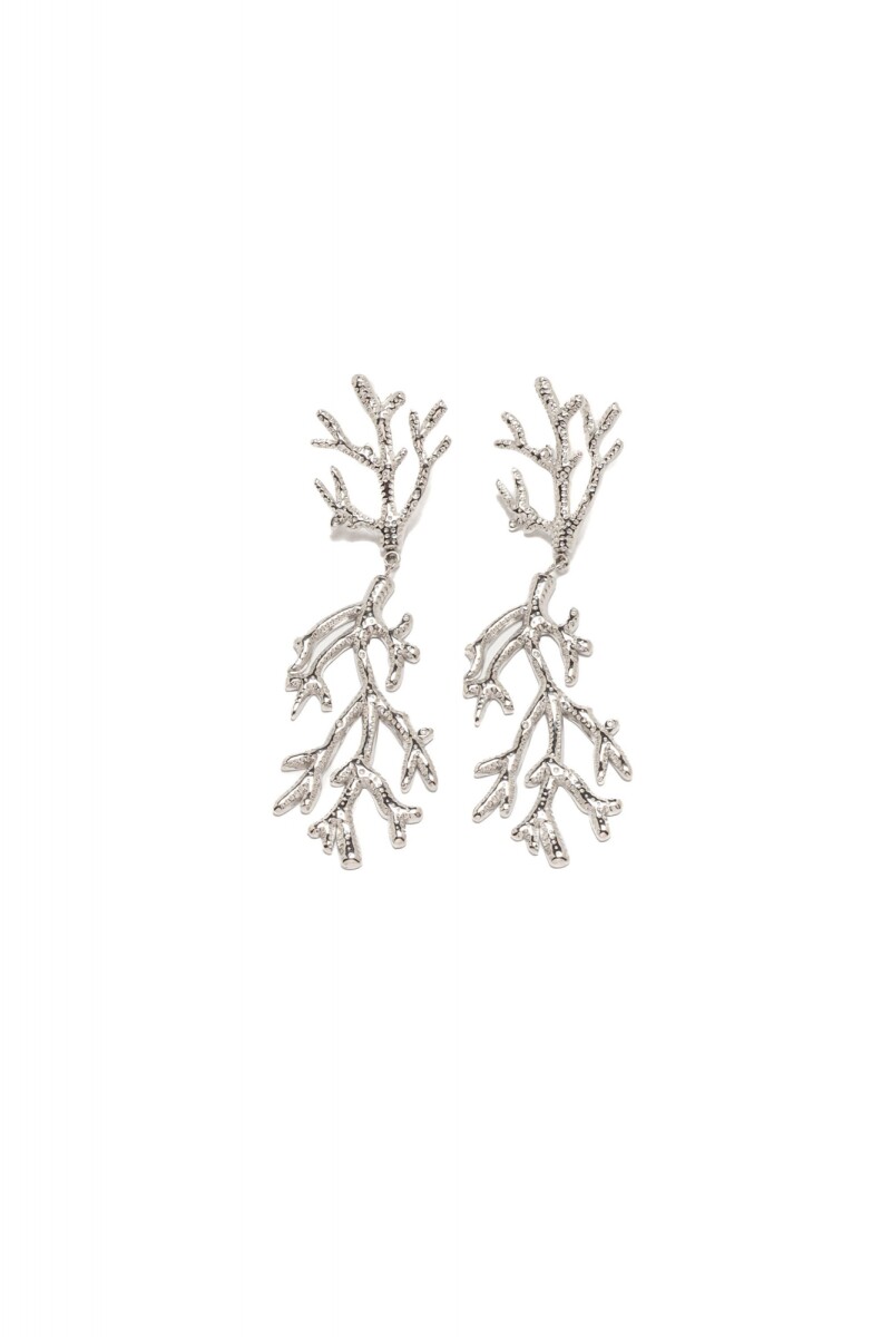 Caravanas Coral - Plateado 