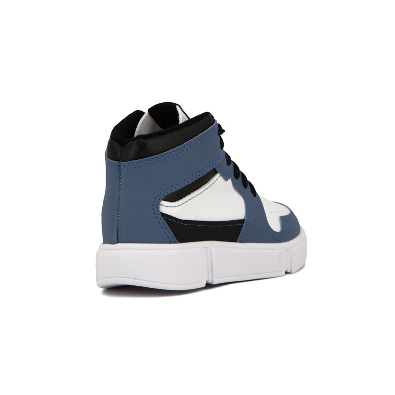 Molekinho Bota Acordonadas Blanco-azul Jean