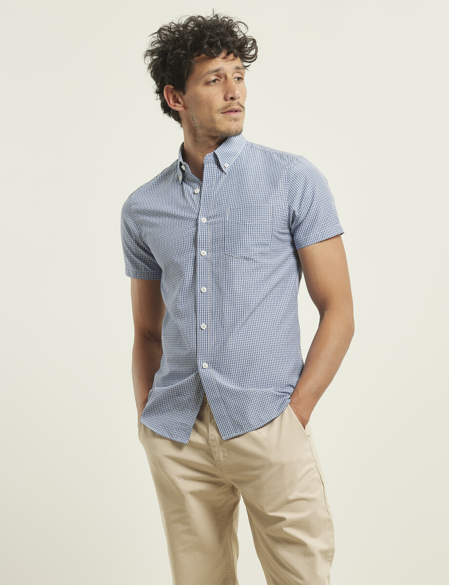 012433 CAMISA HARRINGTON URBAN Celeste/blanco