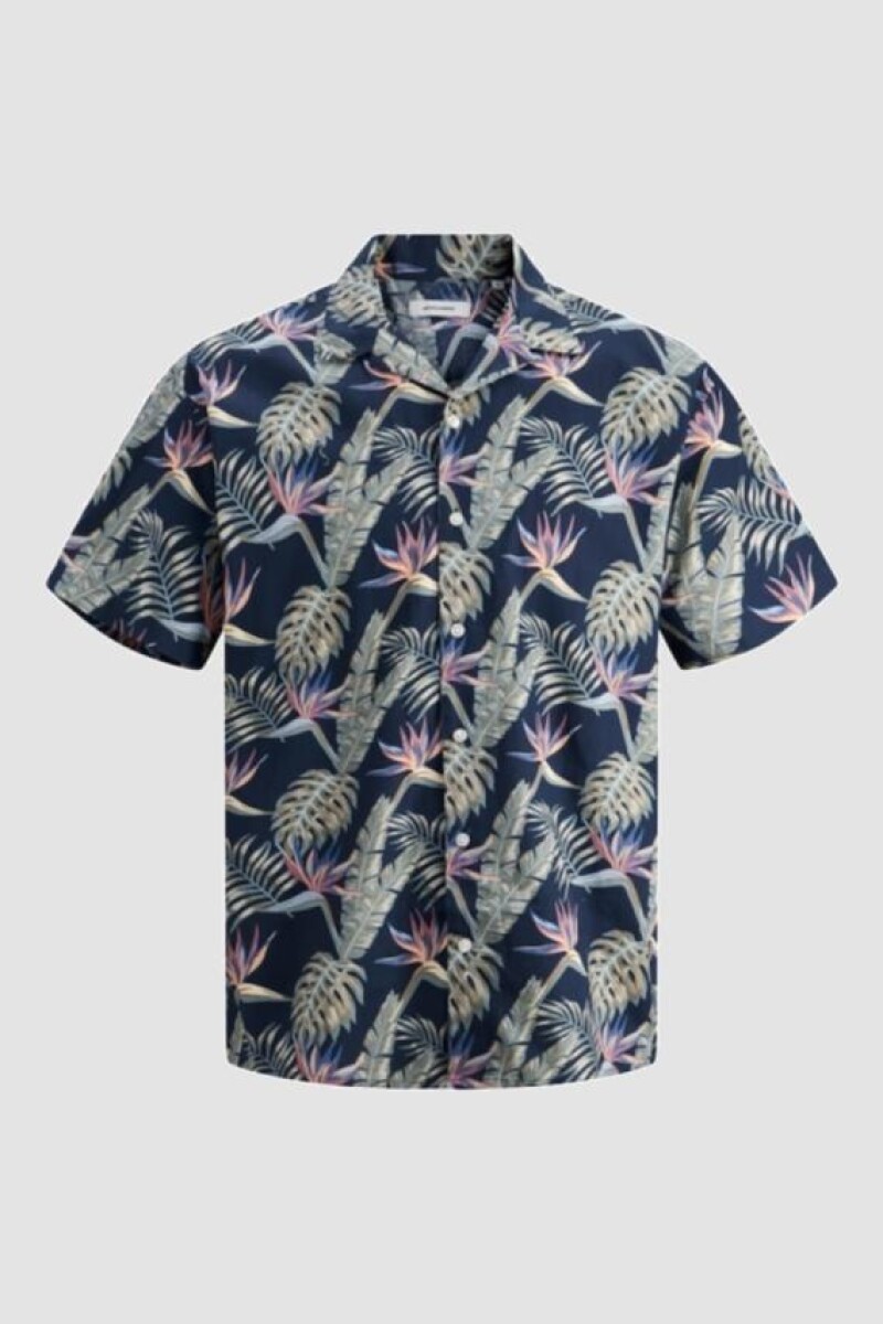Camisa Resort Floral - Navy Blazer 
