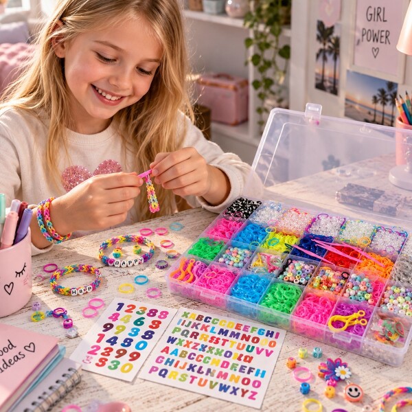 Set Para Hacer Pulseras Gomitas Banditas Brazaletes Niñas Niños Kit x 8000 Piezas IMBACK Set Para Hacer Pulseras Gomitas Banditas Brazaletes Niñas Niños Kit x 8000 Piezas IMBACK