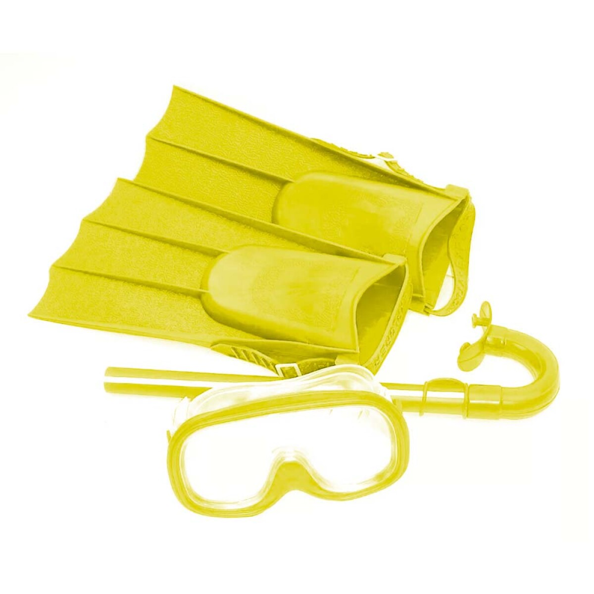 Set de Buceo Infantil con Snorkel Máscara y Patas de Rana - Amarillo 