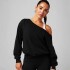 Polera Year Round Terry Off Shoulder Sweatshirt Mujer Black